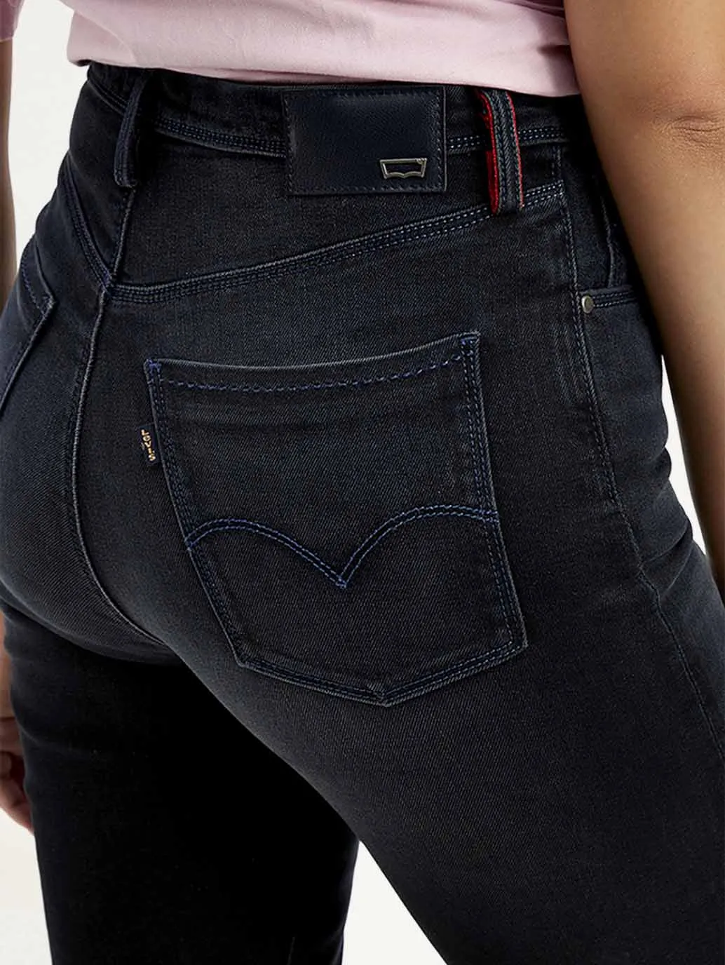 Women's High Rise Straight Fit Black Jeans
