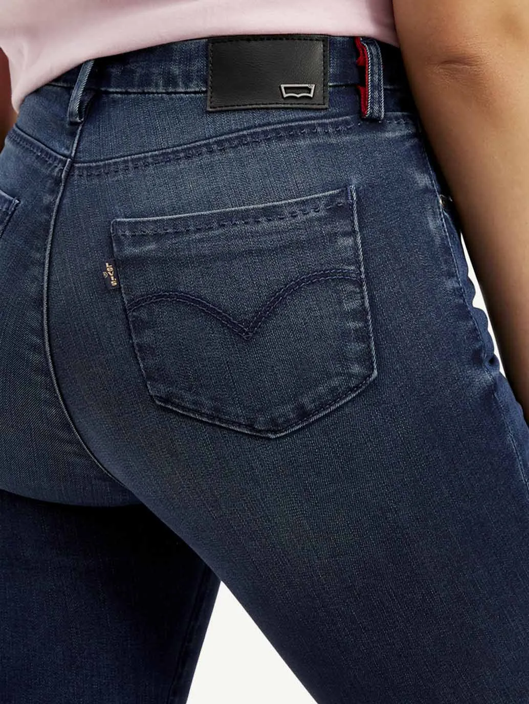 Women's Mid Rise Flared Dark Blue Jeans