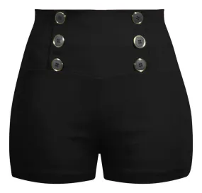 Z --- Black High Waisted Retro Shorts