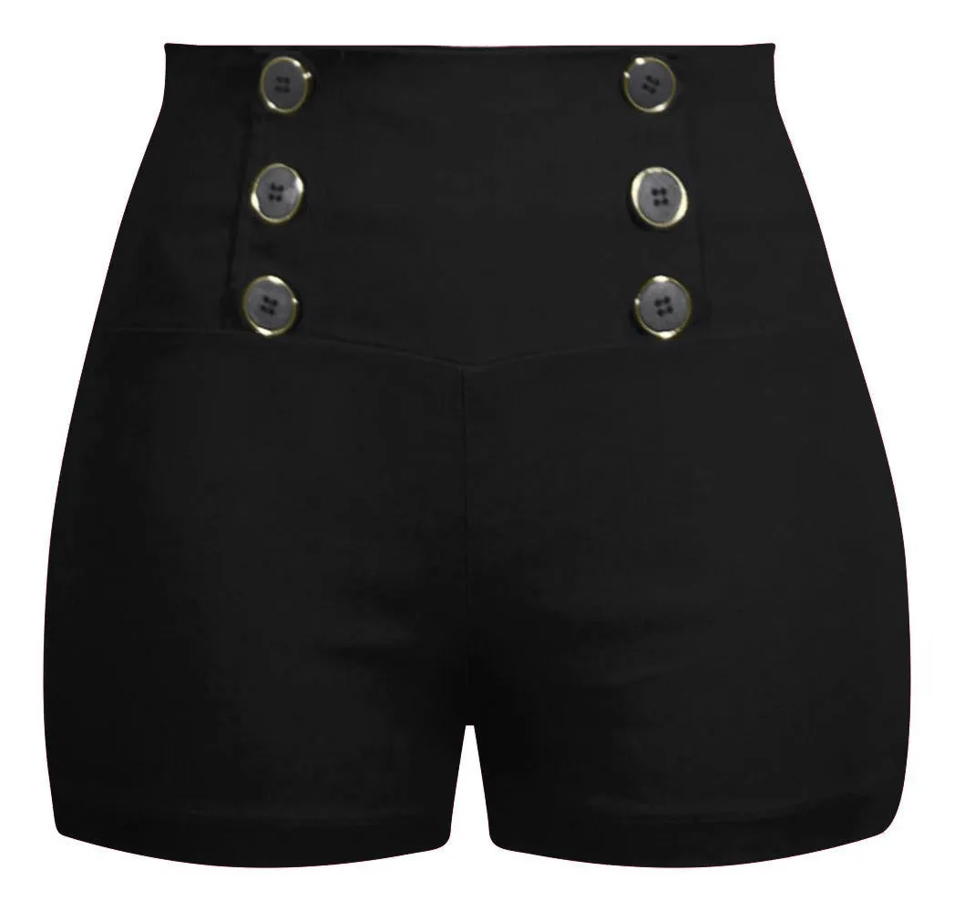 Z --- Black High Waisted Retro Shorts