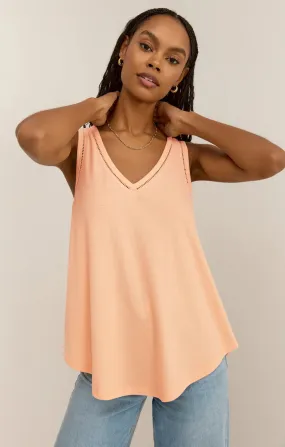 Z Supply Vagabond Lace Trim Tank | Grapefruite, BLack